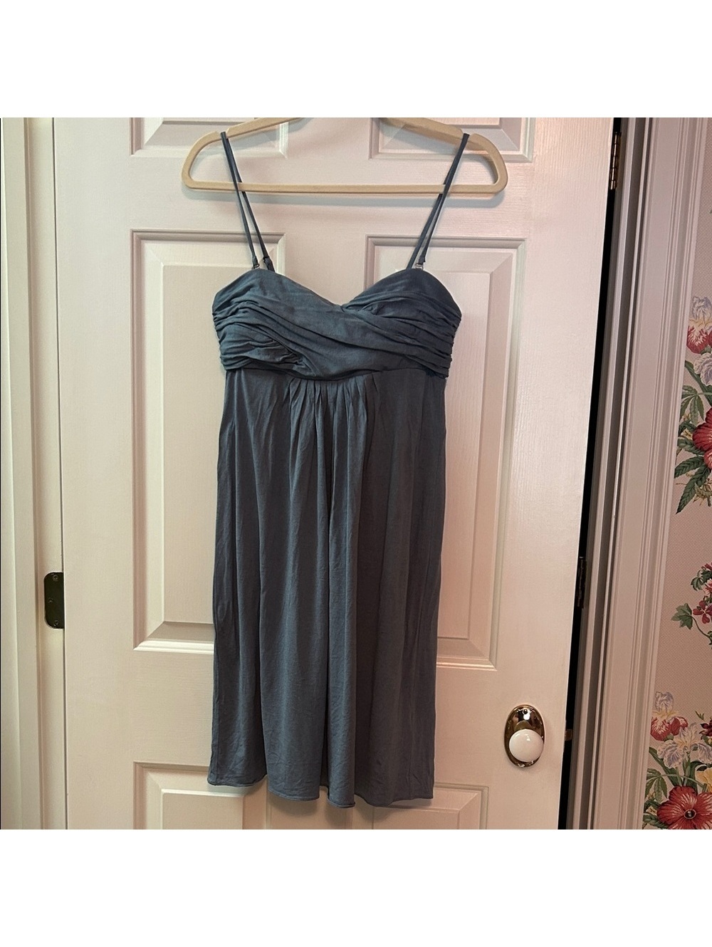 Banana Republic Blue Sleeveless Dress with Ruched Bust - Size Small